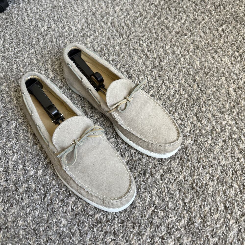 Quoddy Boat Shoes Mens Size 13 Gray Suede Deck Moc Toe Casual Comfort